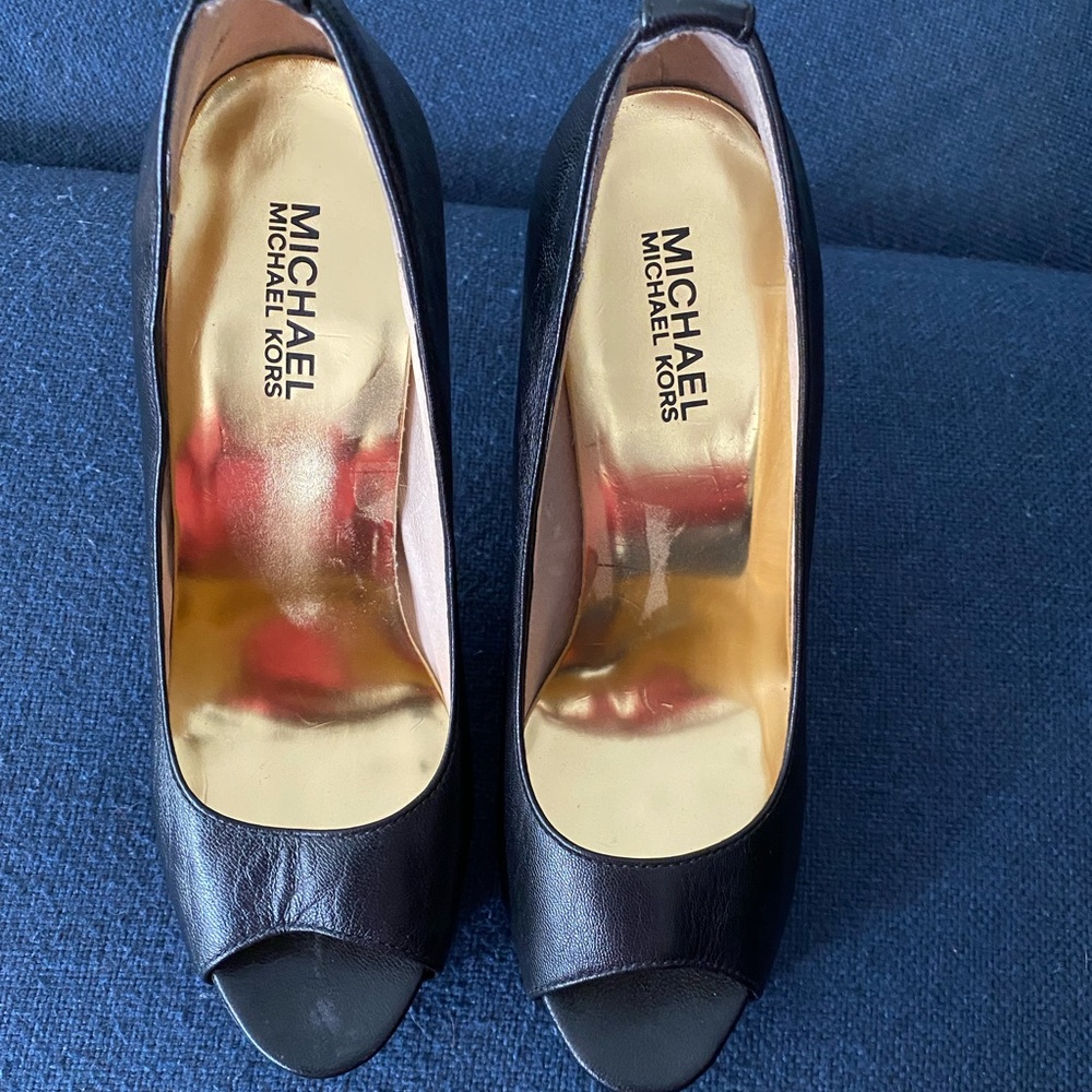 Michael Kors open toe heels. Black. Size 7.5.